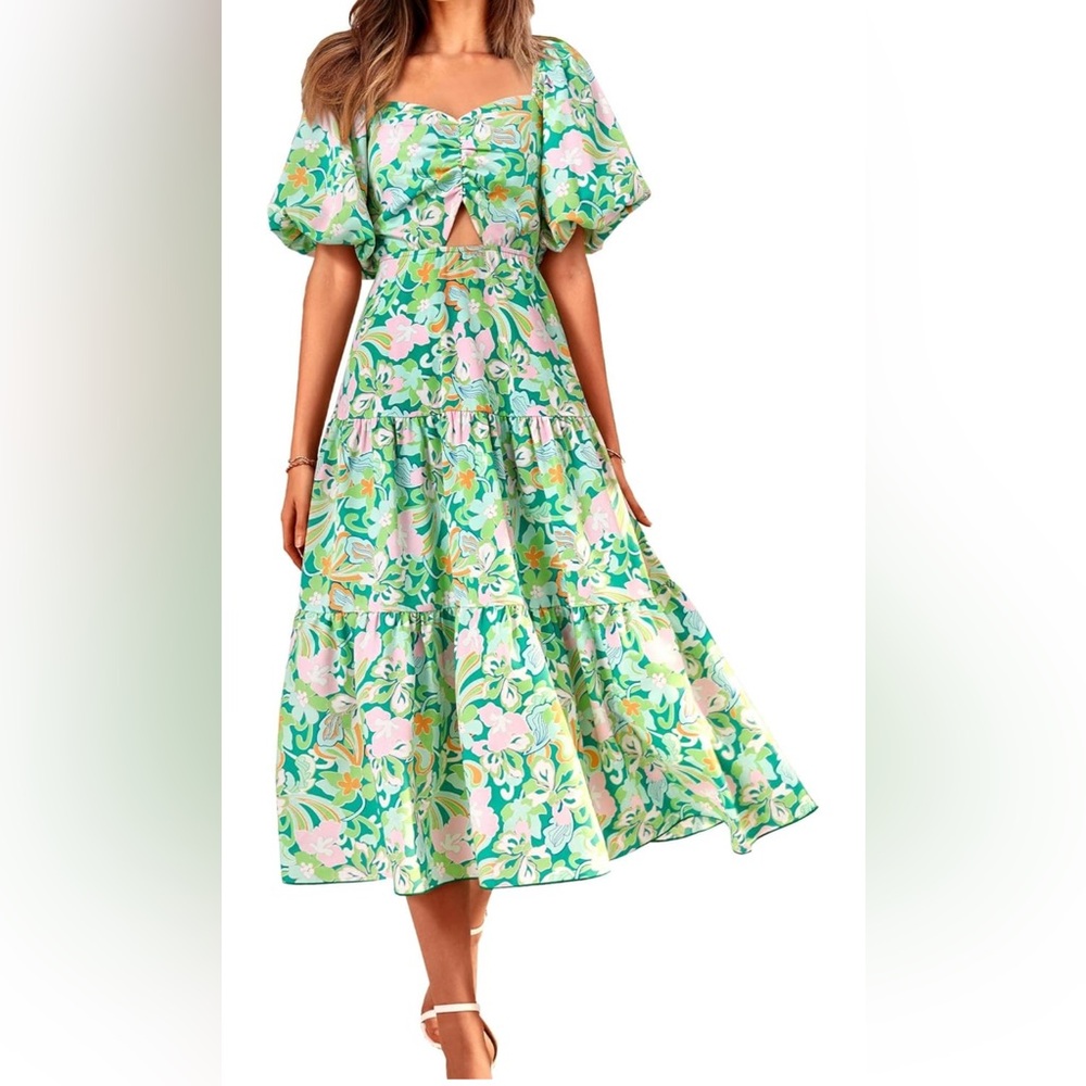 BTFBM Floral Tiered Maxi Dress